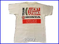 Vtg HRC Honda Lucky Strike Racing Team Tee T Shirt Size L Made In USA Motorcycle