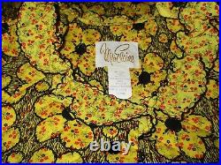 Vtg Miss Elaine Quilted 100 % Cotton Floral Robe Coat Housecoat Nwot Yellow Red