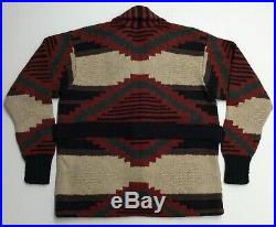 Vtg Polo Ralph Lauren Southwestern Indian Aztec Native Belted Sweater Cardigan L