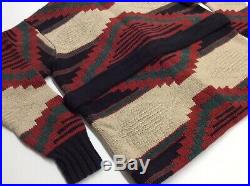 Vtg Polo Ralph Lauren Southwestern Indian Aztec Native Belted Sweater Cardigan L