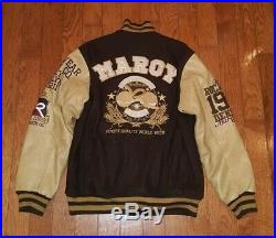 Vtg ROCAWEAR Varsity Letterman LEATHER/WOOL Bomber Jacket Hip Hop 90s Large