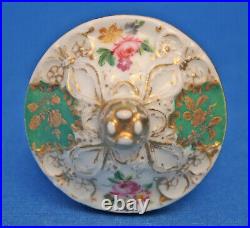 Vtg antique French Empire porcelain Jacob Petit large square DRESSER PERFUME JAR