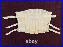 White Lace Up Corset Girdle Back Brace 1940s Vintage Large XL